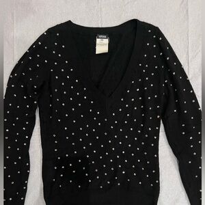 Versace women’s black sweater with stones